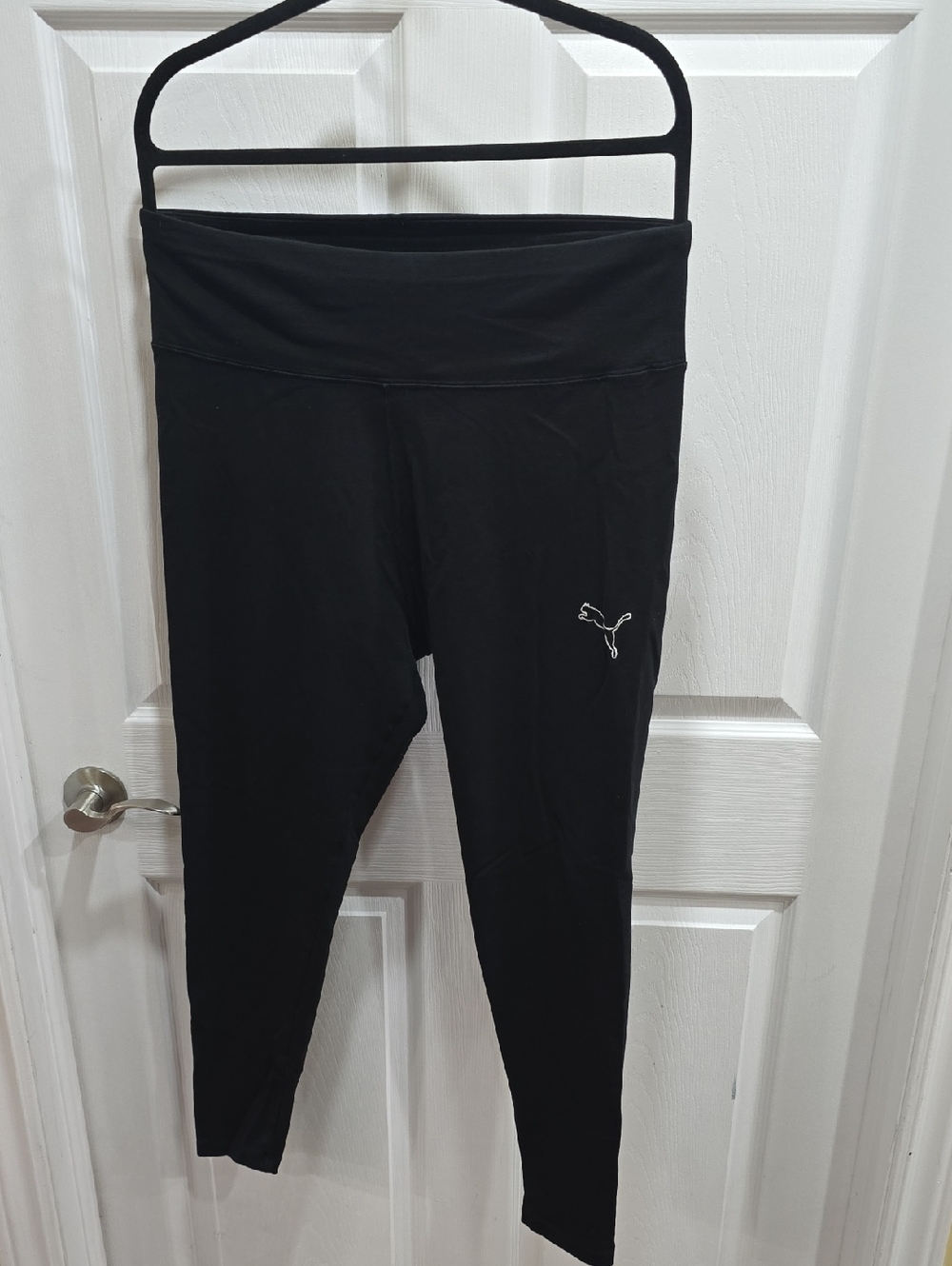 Puma Black Athletic Leggings with Subtle Logo